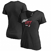 Women Portland Trail Blazers Fanatics Branded 2018 NBA Playoffs Slogan V Neck T-Shirt Black,baseball caps,new era cap wholesale,wholesale hats